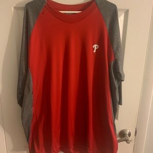 Majestic brand Phillies 3/4 sleeve warm up jersey. Size 3X